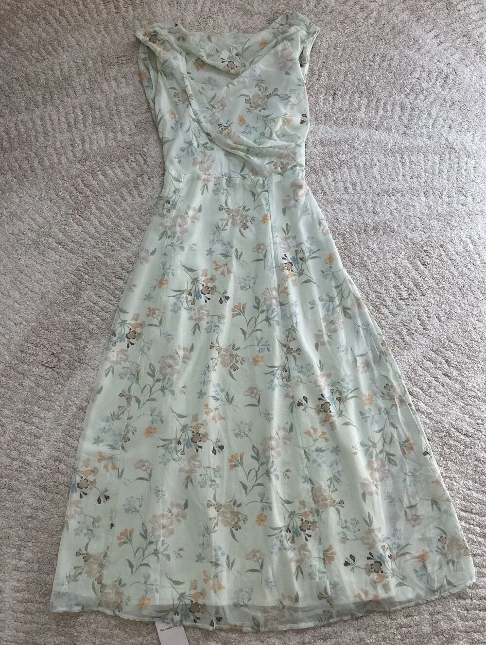 Abercombrie & Fixh NWT Sleeveless Floral Cowl Back Maxi Dress - Mint Size M